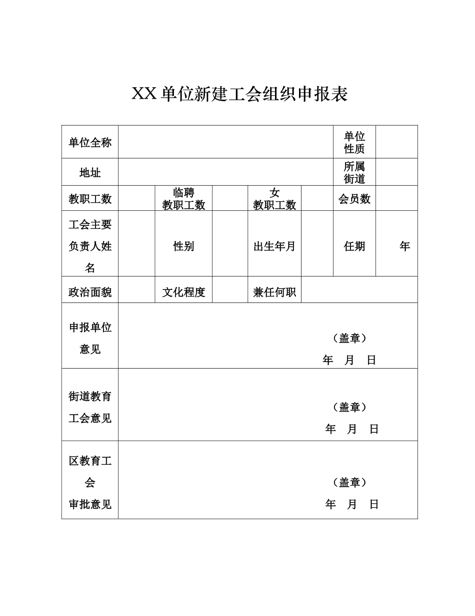 关于建立XX单位工会组织的请示_第2页