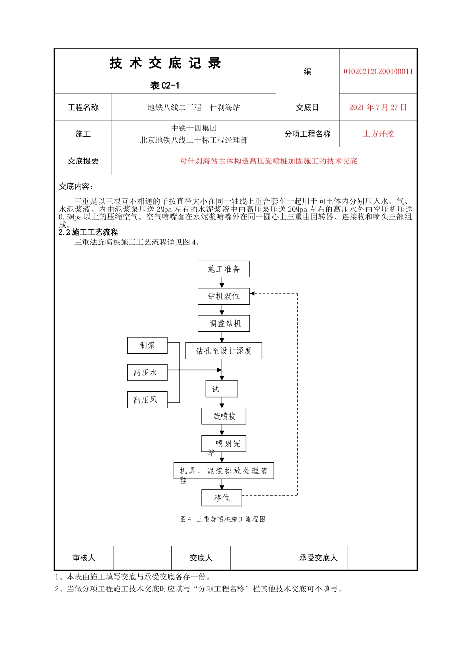 主体结构高压旋喷桩加固施工的技术交底_第3页