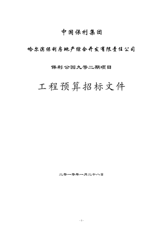 公园九号二期预算咨询招标文件