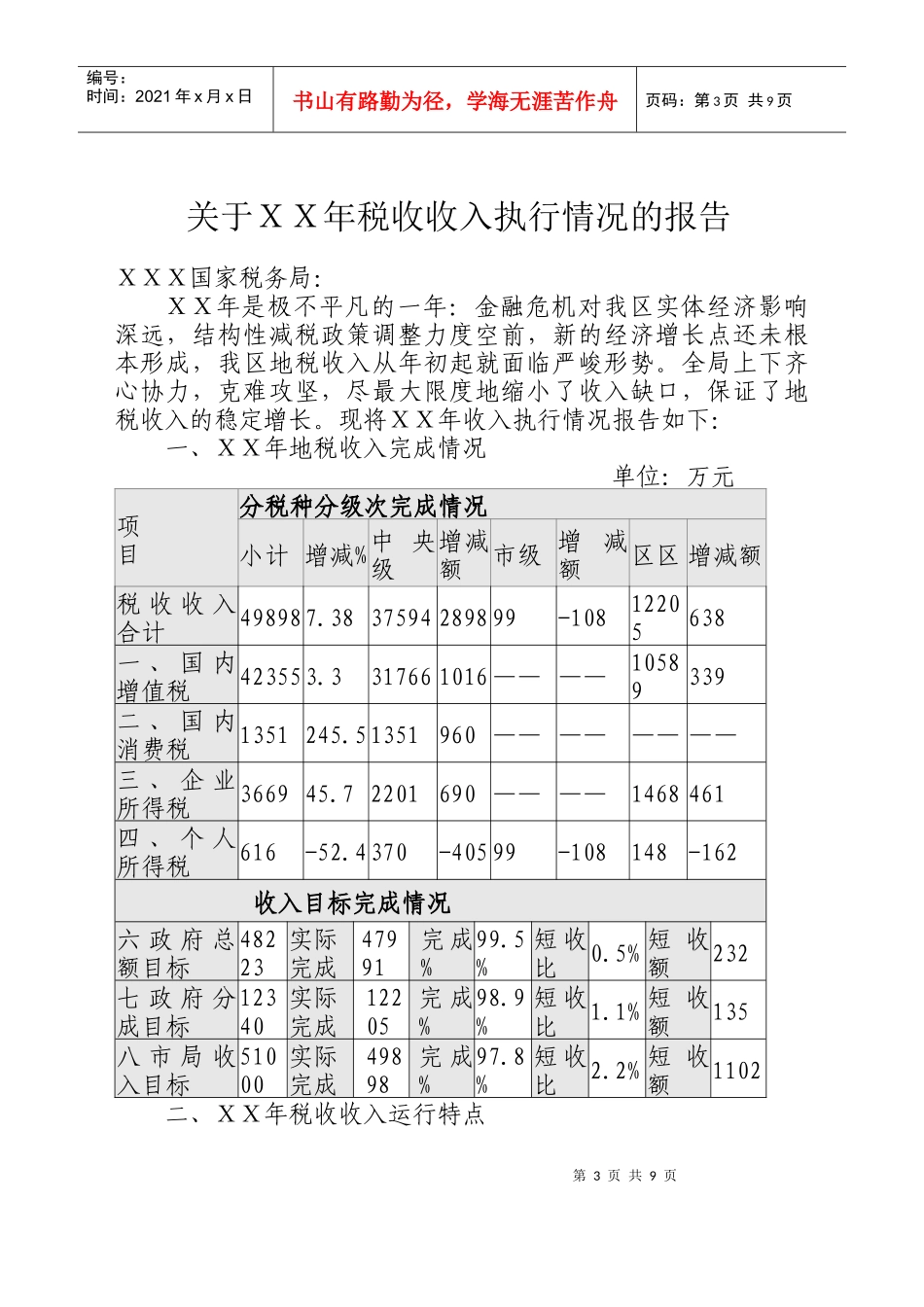 关于年度税收收入执行情况的报告_第3页