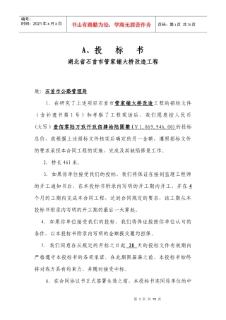 公安桥套整投标书
