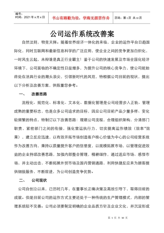 公司运作系统改善方案