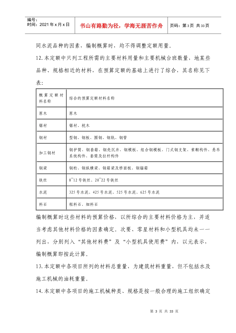 公路工程概算定额编制说明_第3页