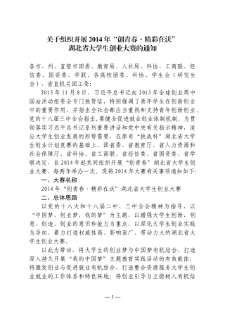 关于组织开展XXXX年“创青春