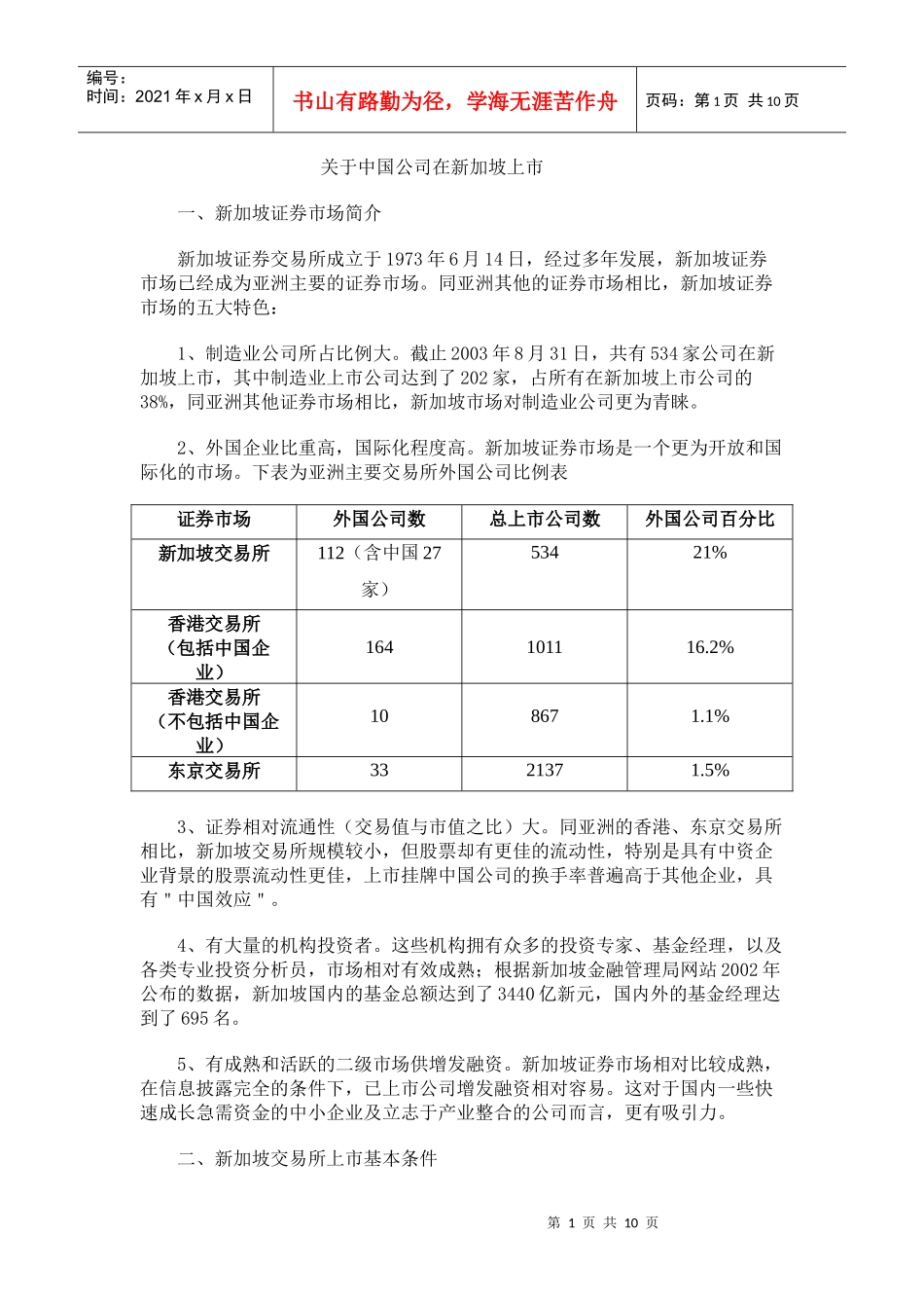 关于中国公司在新加坡上市宝典(1_第1页