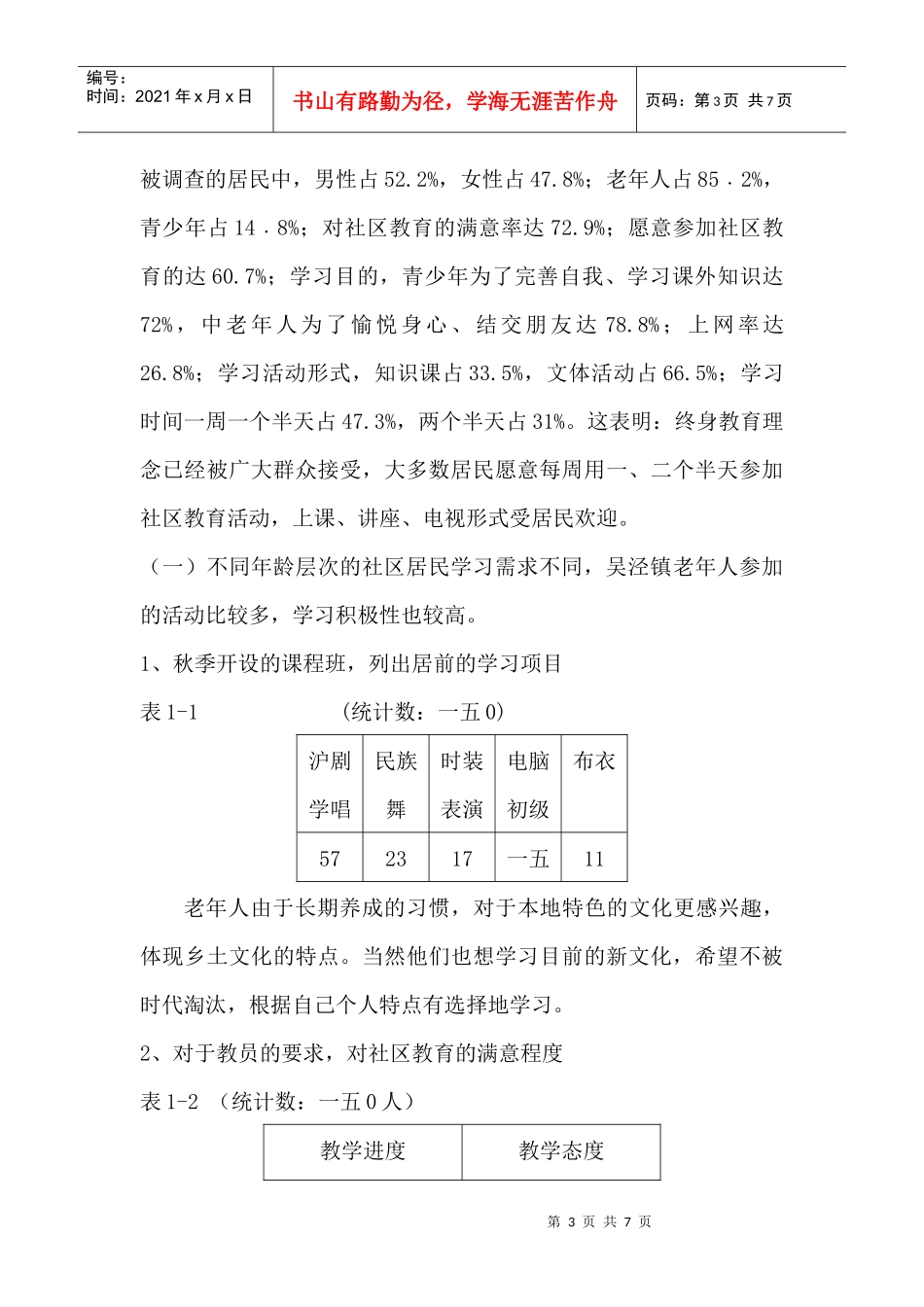 关于吴泾镇社区居民学习需求的调查报告_第3页