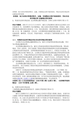 各铁路、地方法院判处非法持有毒品罪运输毒品罪的案例