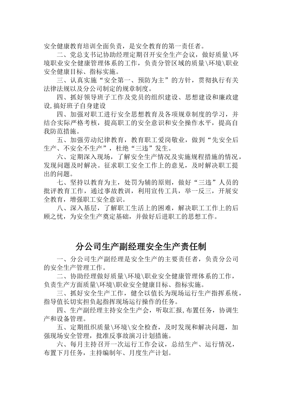 华聚能源公司东滩分公司安全责任制汇编_第3页