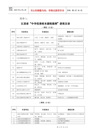 关于组织全省“小学优秀校本课程案例”
