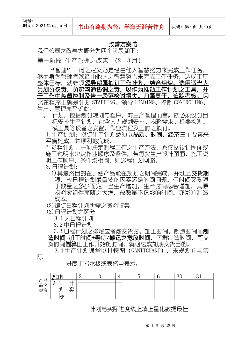 公司改善方案书_第1页