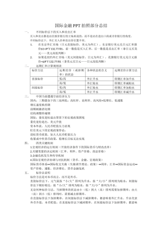 国际金融知识总结