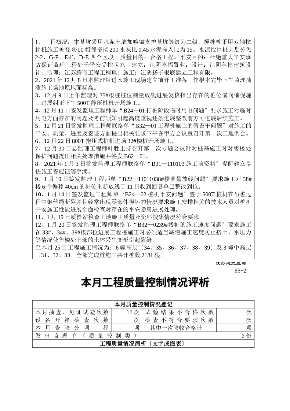 嘉福花园洋房工程监理月报_第2页