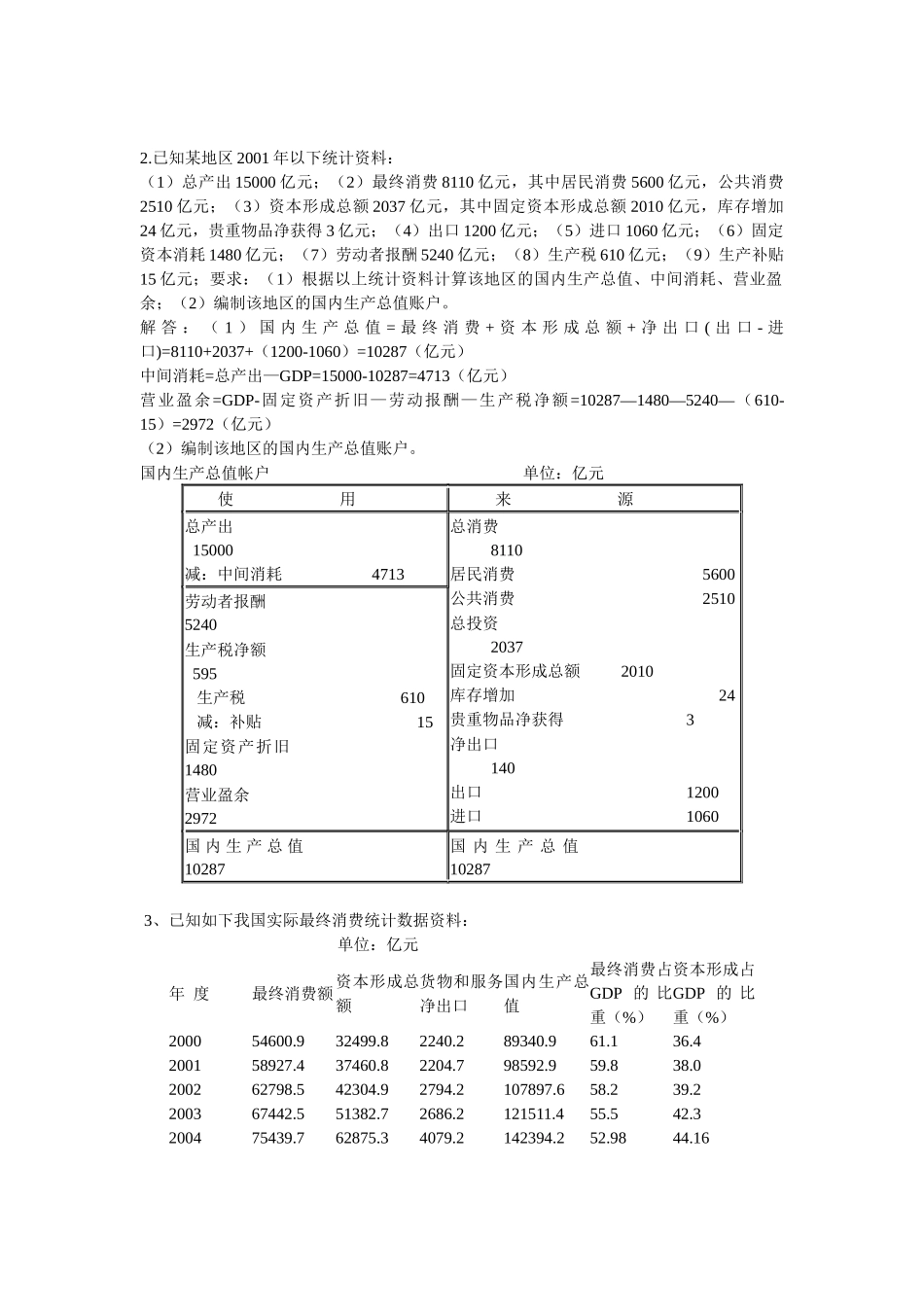 国民经济核算形成性考核册_第2页