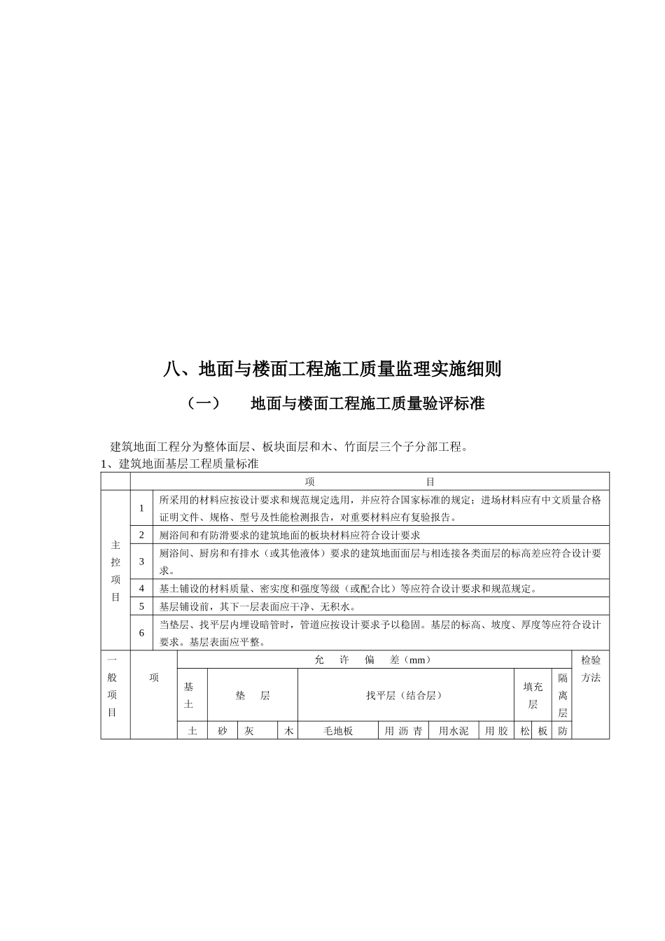 地面与楼面工程施工质量监理细则_第1页