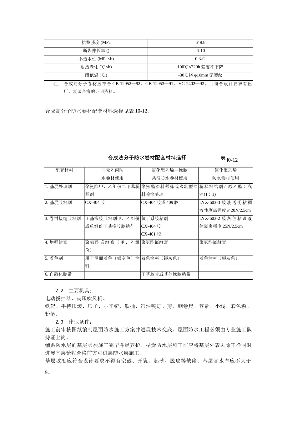 合成高分子卷材屋面防水层施工工艺_第2页