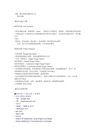 国际货物运输知识汇总