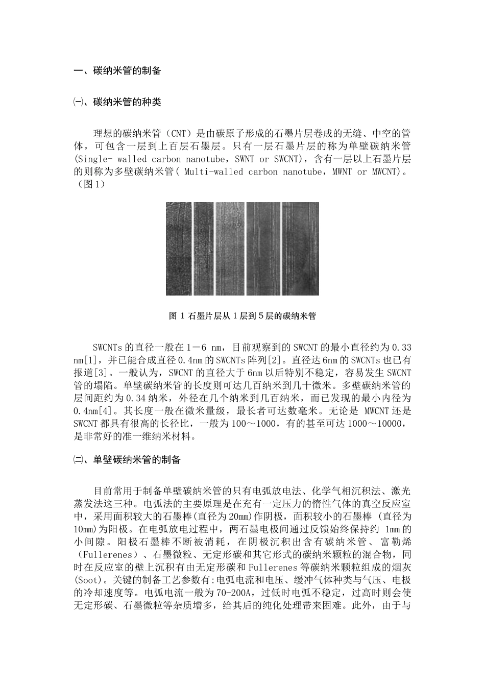 单壁碳纳米管的制备、提纯、分离及其在纳电子器件中的应用_第2页