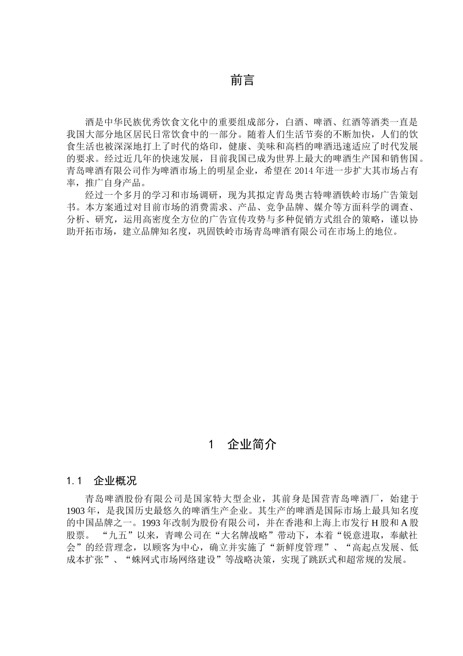 啤酒广告策划书范本_第3页