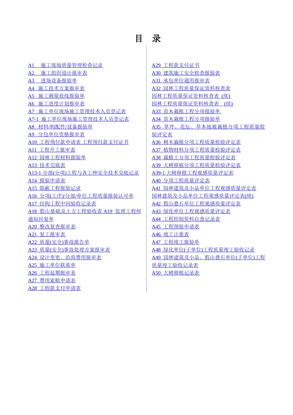 园林绿化工程资料表格(58页)_第1页