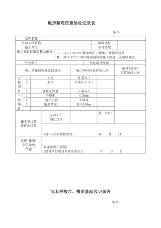 园林绿化工程最全表格