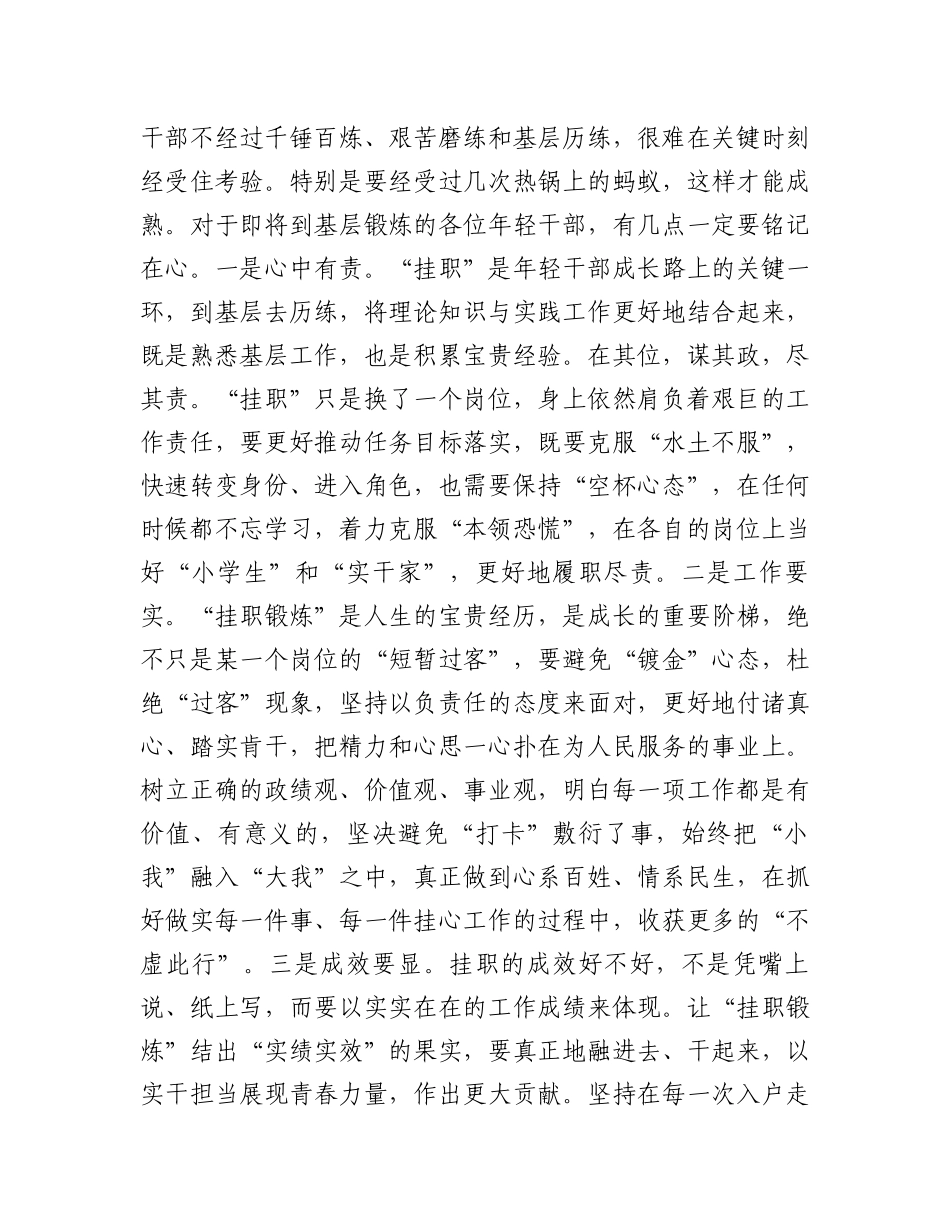 在2024年轻干部挂职锻炼谈话会上的讲话提纲_第2页
