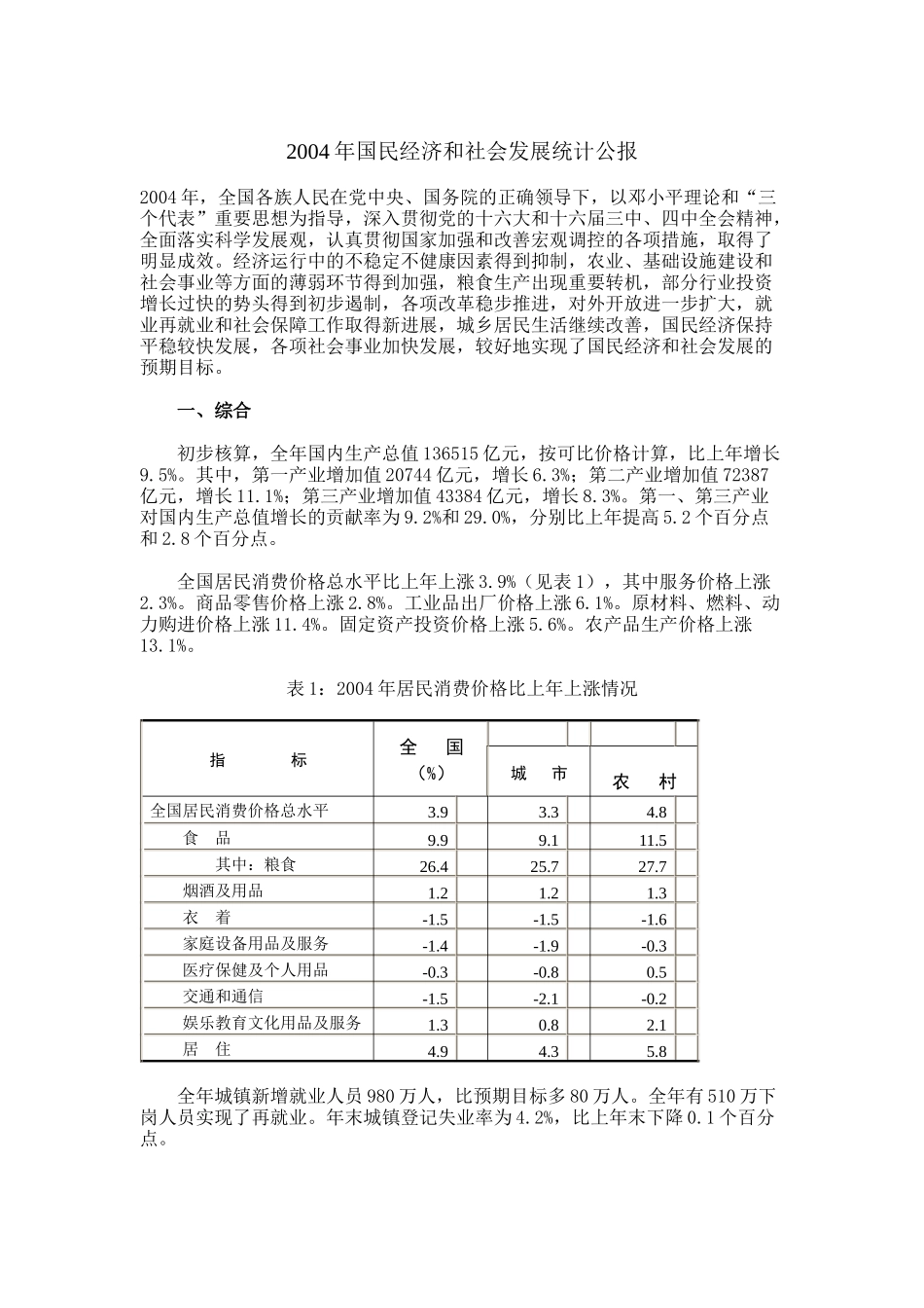 国民经济和社会发展统计报告_第1页