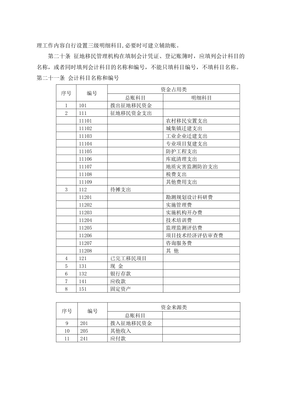 南水北调工程征地移民资金会计核算制度_第3页