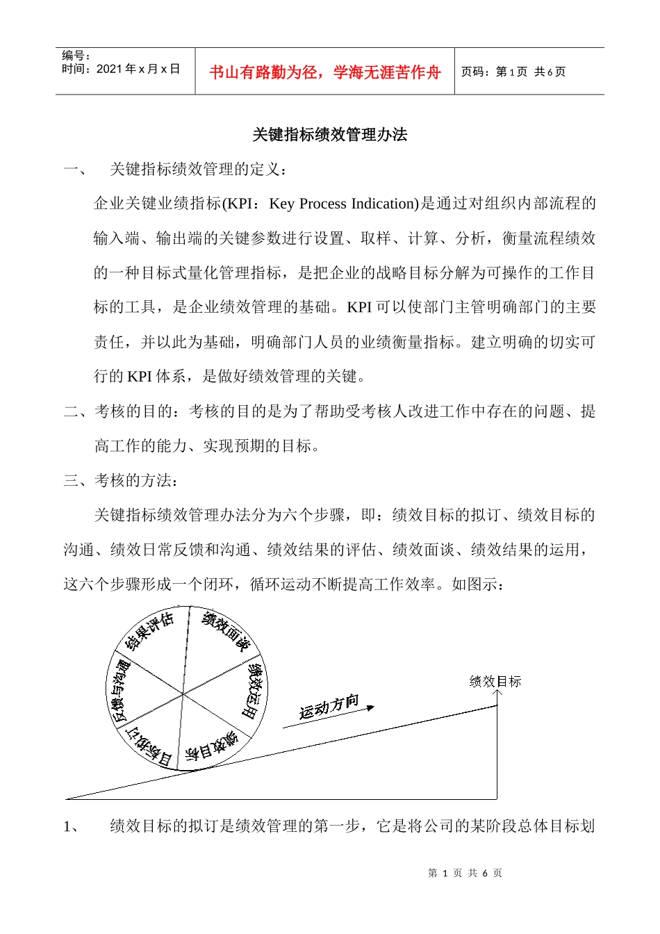 关键指标绩效管理办法_第1页