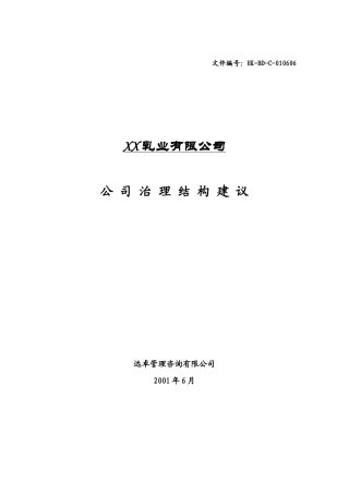 公司治理结构建议010613