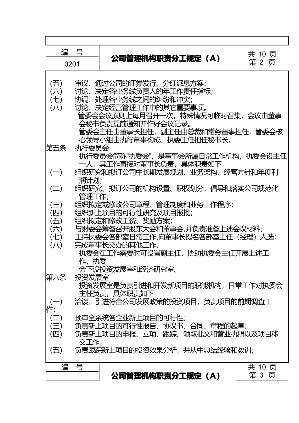 公司管理机构职责分工制度_第2页