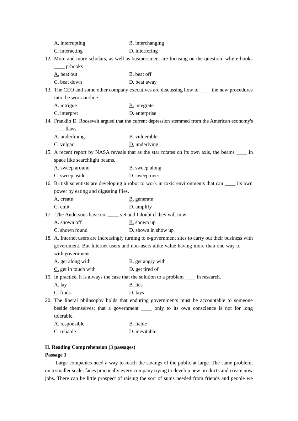 工程硕士英语考试试题_第2页