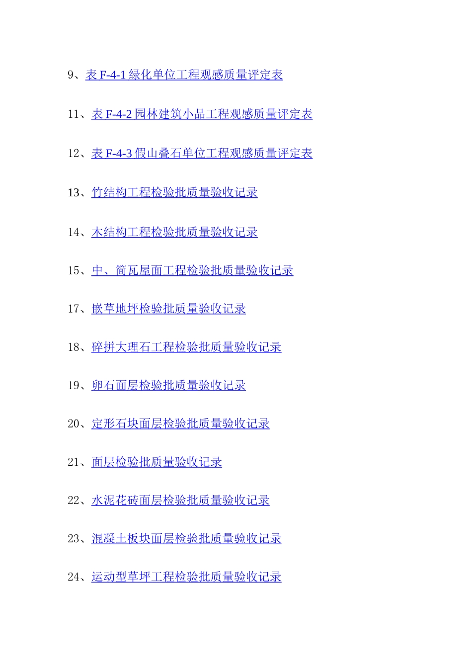 园林绿化工程验收标准(试行)检验批表格1_第2页