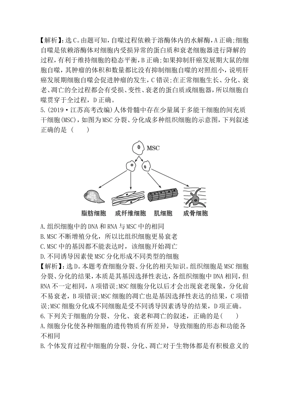 专题测试题细胞的生命历程_第3页