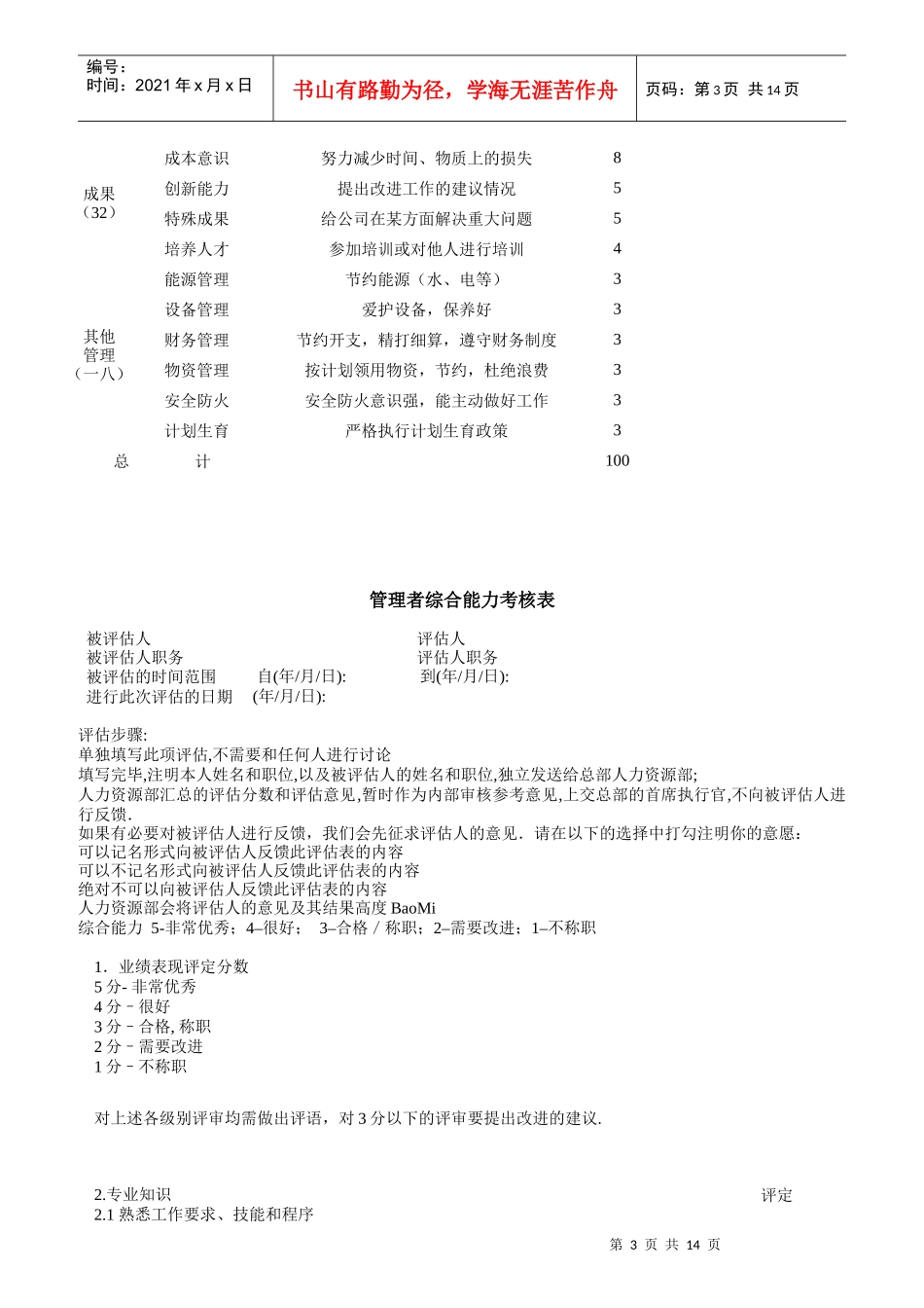 公司绩效管理体系设计及薪酬激励手册_第3页