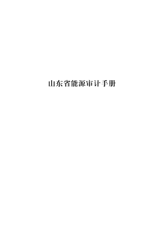 山东省能源审计手册