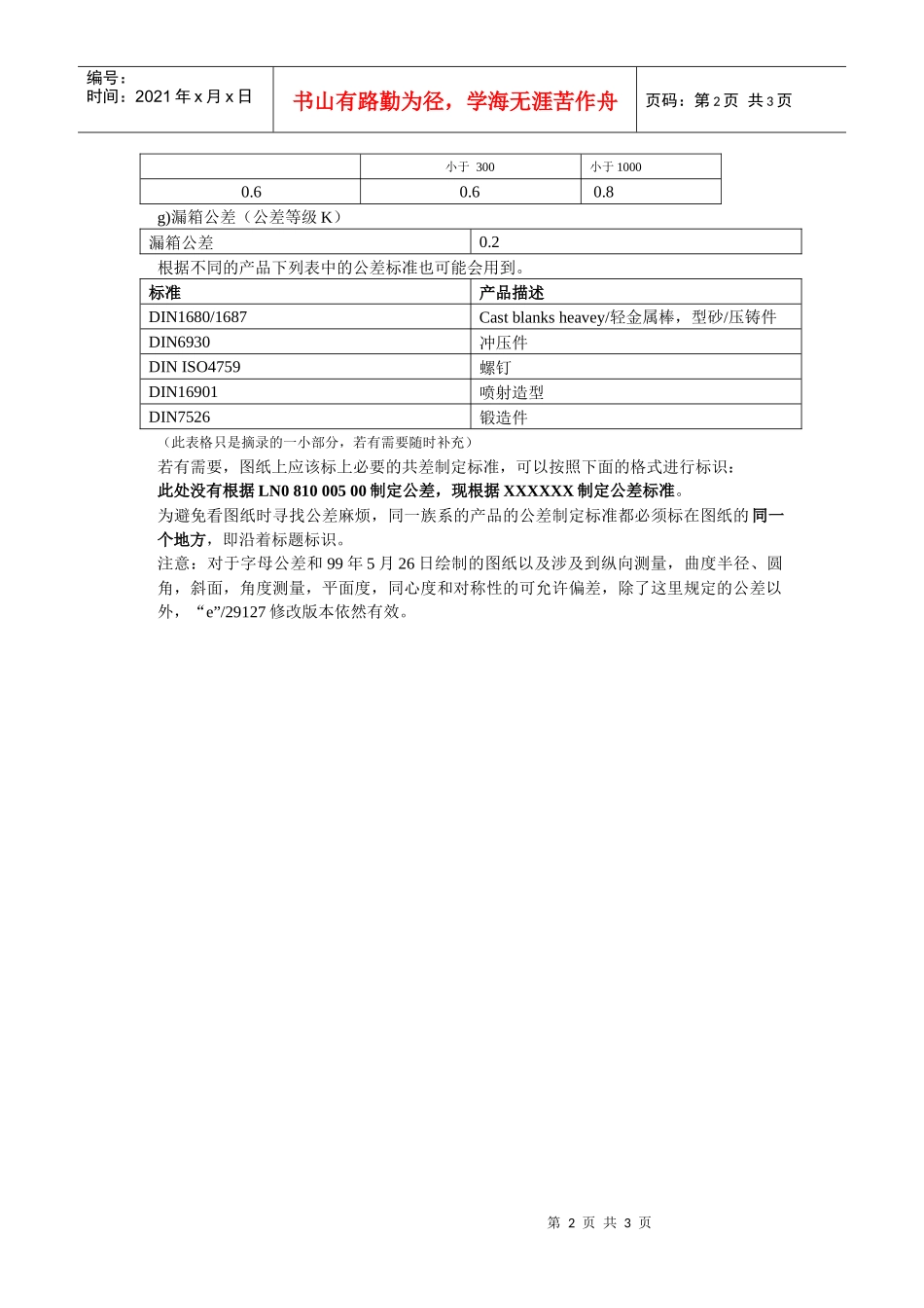 公差标准(LUK产品公差制定标准)_第2页