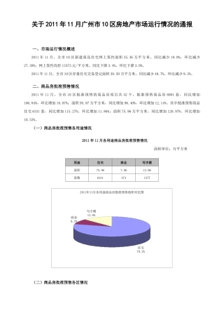 广州市房地产市场运行情况的通报