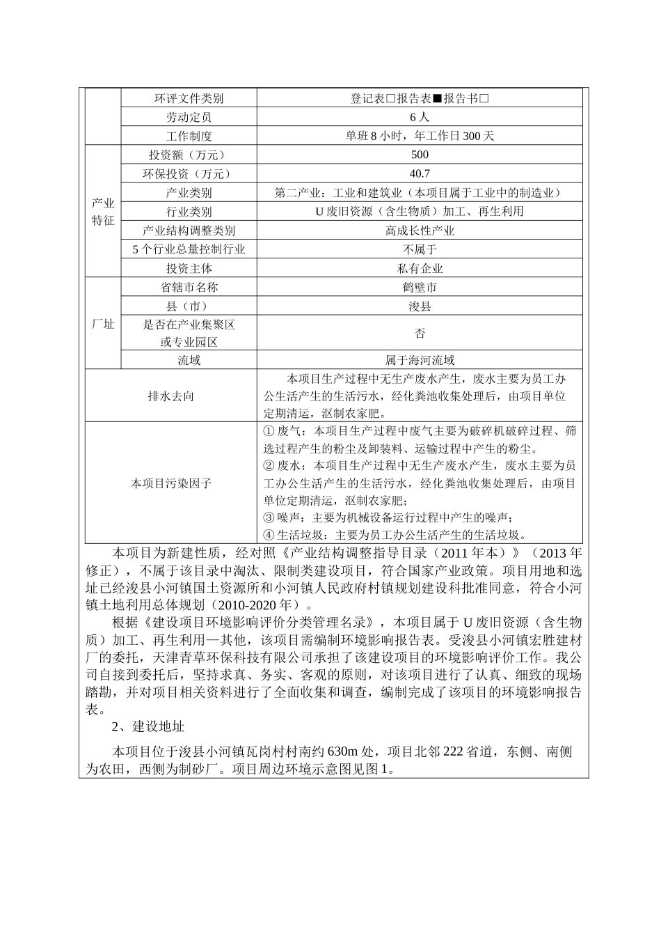 建材厂废矿石建筑废弃物综合利用建设项目环境影响报告表_第2页