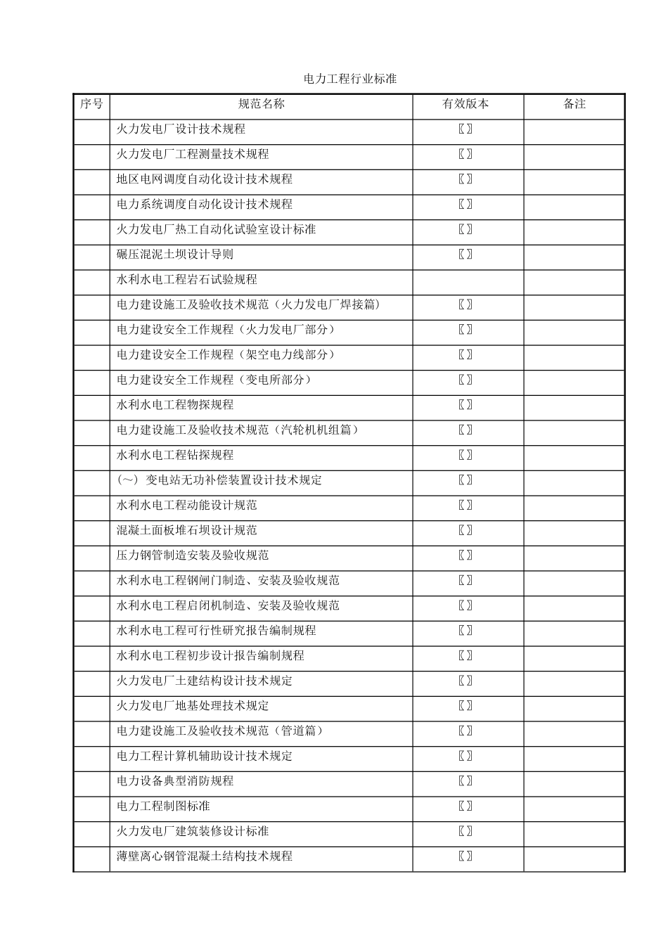 工程建设标准____工程建设行业标准____电力工程(10页)_第1页