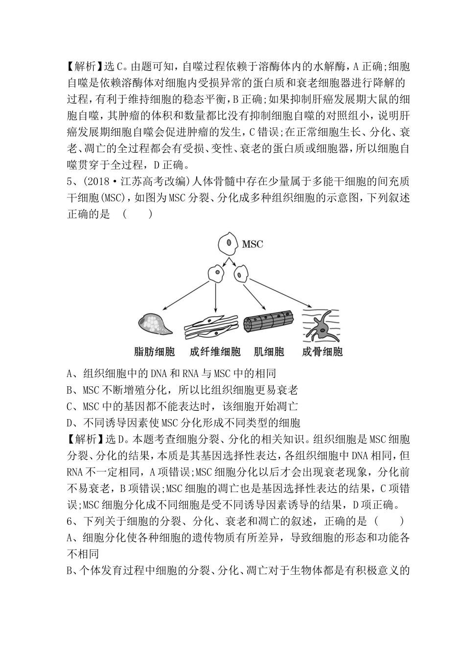 专题能力提升练专题4　细胞的生命历程_第3页