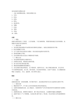 家具涂装常见弊病分析