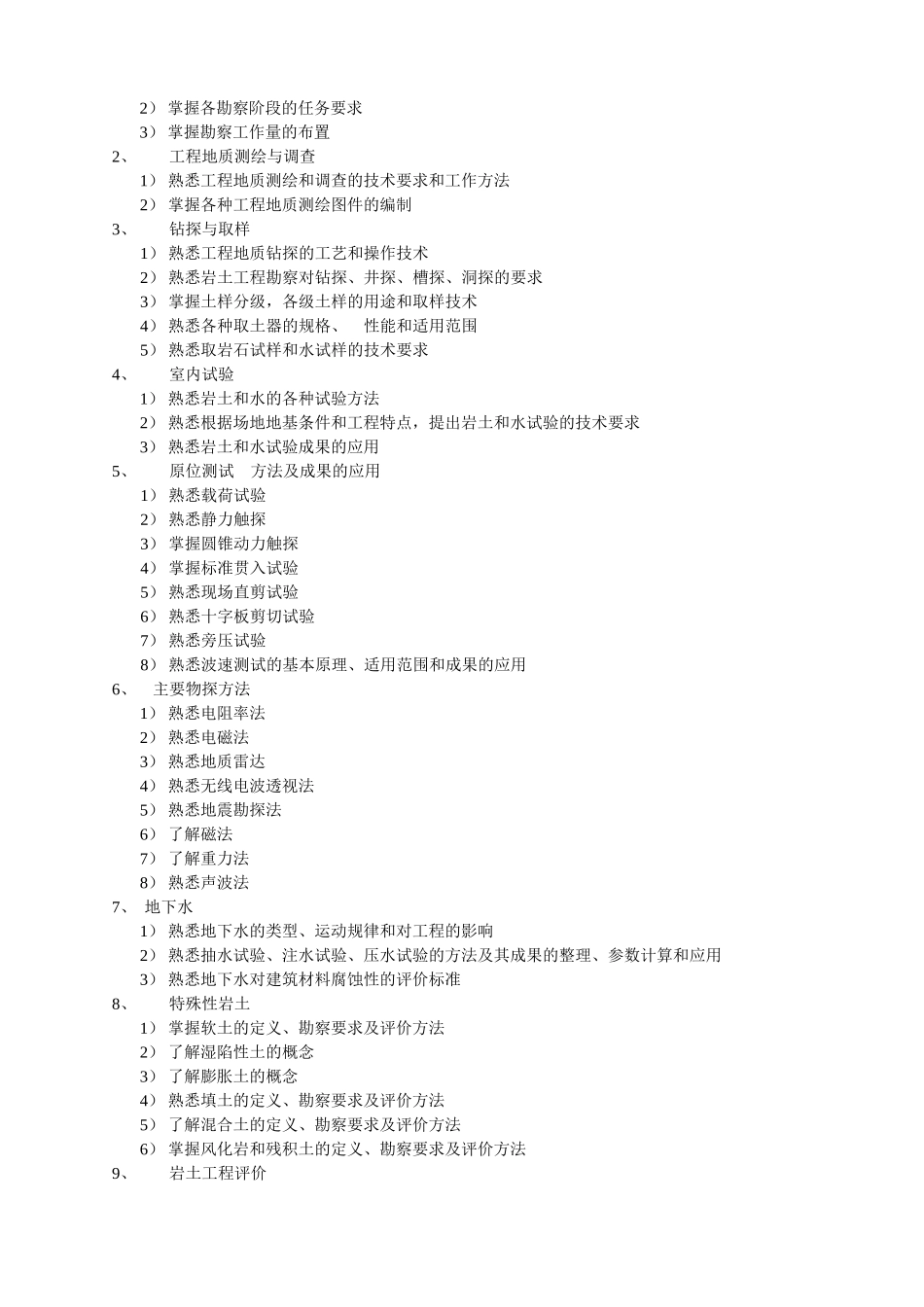 岩土专业-注册土木工程师（岩土）执业资格考试大纲_第3页