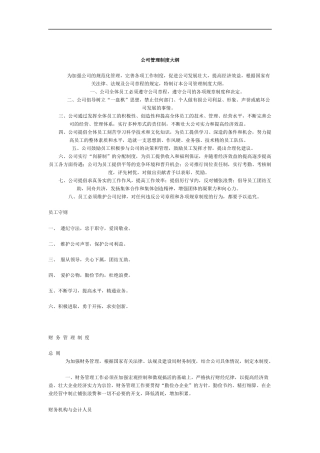 公司管理制度大纲