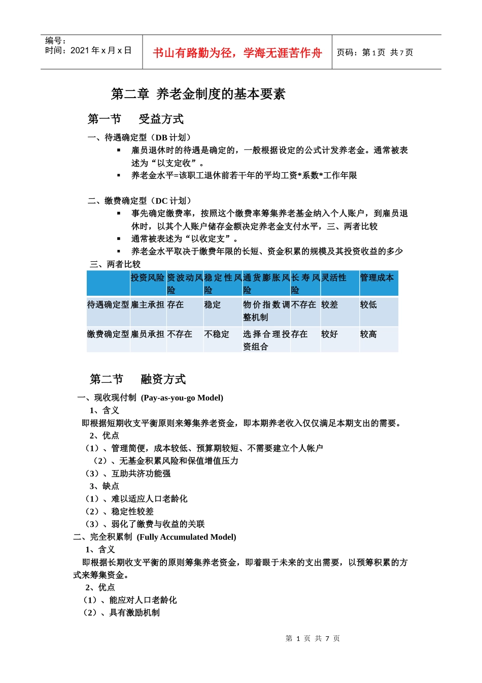 养老金制度重点_第1页