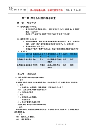 养老金制度重点