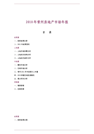 常州房地产市场年报