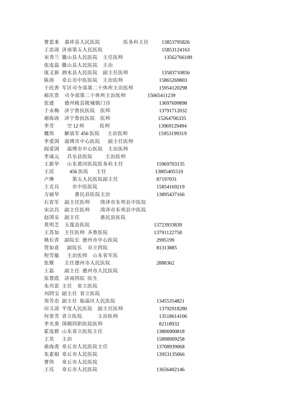 参会人员通讯录-陈建强湖北黄石矿务局医院心内科主任_第3页