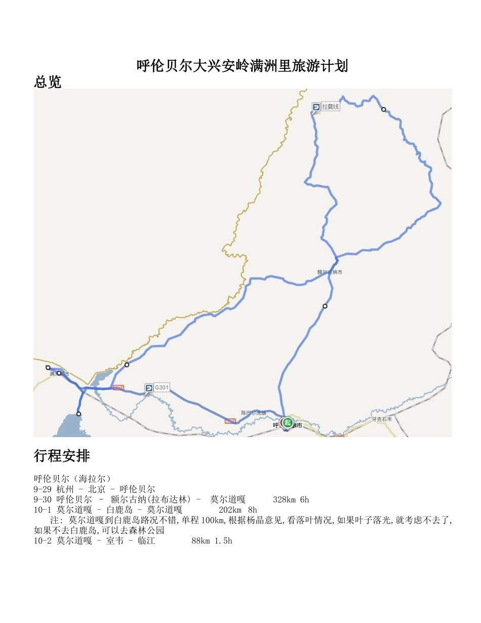 呼伦贝尔北线旅游_第1页