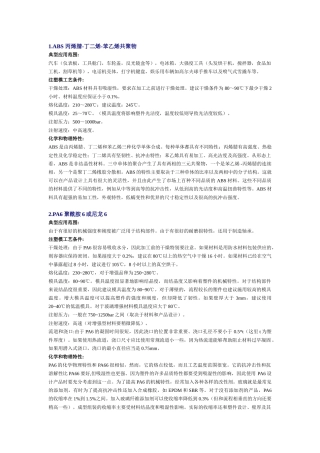 常用塑料手册（20种）