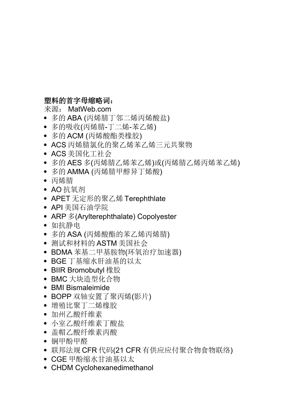 塑料的首字母缩略词分享_第1页
